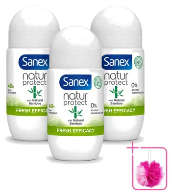Obrázok produktu pre 3 x Deodorant Sanex Bamboo Fresh, roll-on, 50 ml, balenie pozostávajúce z 3 kusov