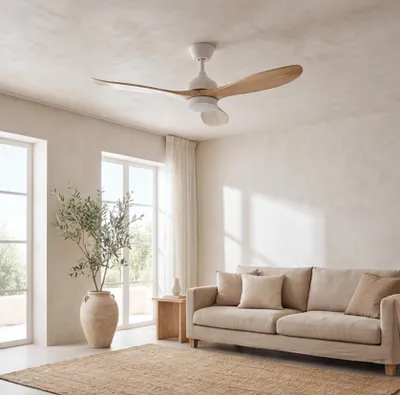 Produktbild von FORLIGHT Calar Deckenventilator mit LED-Licht, leise und 5 Geschwindigkeitsstufen