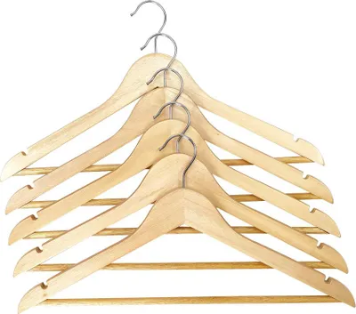 Produktbild von TrendLine Kleiderbügel mit Steg Holz 5 Stück
