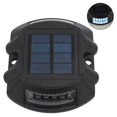Produktbild von LED-Solar-Dockleuchte, bodenwassergeschützt, mit Smart-Sensing-Gartenbeleuchtung für Landschaftsauffahrt, 6 V, 1,8 W, Schwarz, Weiß