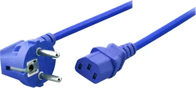 Immagine prodotto di EFB Netzkabel Schutzkontakt 90°-C13 180°,blau,1.8m,3x0.75m