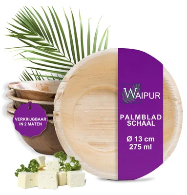 Palmblad-Schalen 200 Stück 13 cm 275 ml plastikfrei