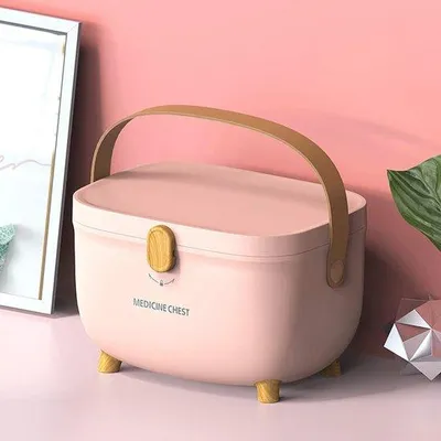 Produktbild von Famanu Aufbewahrungsbox für Medikamente - Multifunktionale Erste-Hilfe-Box mit Doppelter Ebene