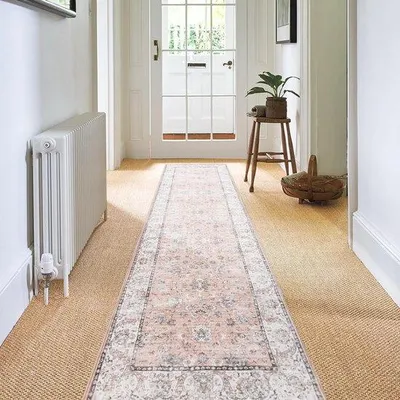 Produktbild von Famanu Läuferteppich 60 x 300 cm - Antirutsch, weich, waschbar, orange