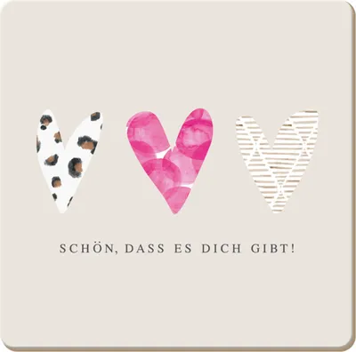 Produktbild von Getränkeuntersetzer, Korkuntersetzer Schön dass es Dich gibt!