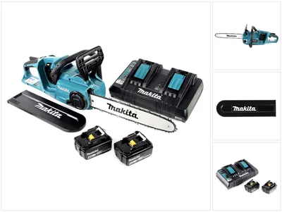 Obrázek produktu pro Makita DUC 353 PM2 Akumulátorová řetězová pila 36V ( 2x18V ) Bezkartáčová 35 cm + 2x 4,0 Ah baterie + dvojitá nabíječka