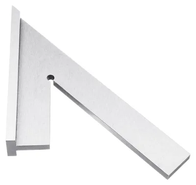 Image de Équerre à onglet en acier inoxydable - Équerre combinée à 45° - Base large - Règle d'angle - Outil de mesure pour le travail du bois - 150 x 100 mm
