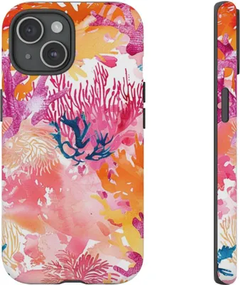 Produktbild von Lebendiges Korallenriff-Aquarell – Hülle Kompatibel mit iPhone 15