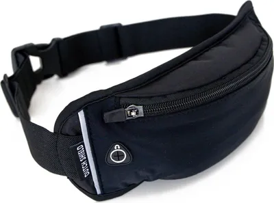 Produktbild von Dutch Shield - Sport Gürteltasche – Running Belt – Fitness Tasche – Laufgürtel – Leichte Lauf Bauchtasche – Handy Tasche - Schwarz