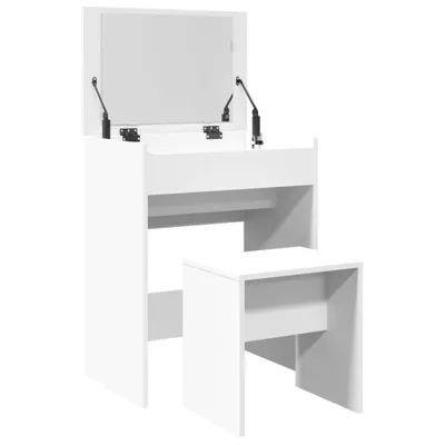 Produktbild von "im Angebot" Schminktisch mit Hocker Weiß 60x40x113,5 cm - Schminktische CC23503
