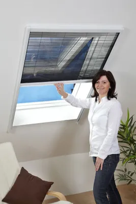 Produktbild von Fliegen-gitter Mücken-schutz Insektenschutz-Dachfenster-Plissee 160 x 180 cm in Weiß