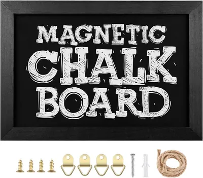 Obrázok produktu pre Magnetická Tabuľa 22 x 32 cm, Drevený Rám, Čierna, pre Poznámky