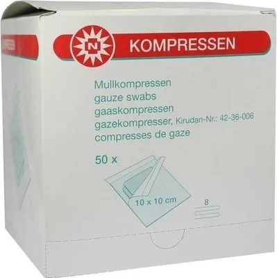 Produktbild von MULLKOMPRESSEN 10x10 cm steril 8fach