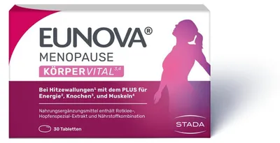 Produktbild von EUNOVA MENOPAUSE Körpervital Wechseljahre Komplex bei Hitzewallungen, 30 St