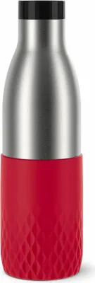 Produktbild von Emsa Isolier-Trinkflasche Bludrop mit Silikonmanschette, Edelstahl, Rot, 0.7 L, N31128