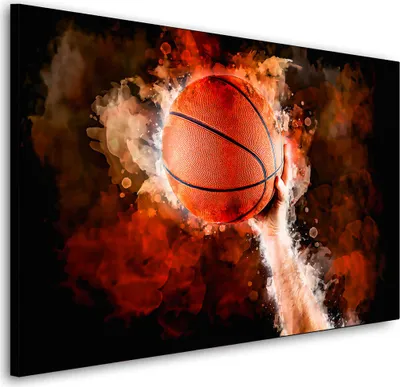 Produktbild von Wandbild Leinwandbild Basketball Abstract Hand Kunstdruck XXL Wanddeko: 90x60x2cm