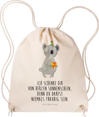 Produktbild von Mr. & Mrs. Panda gymnastiktasche Koala Geschenk - Transparent - Stoffbeutel, wander rucksack, Party, Geburtstag, Sportbeutel, Jutebeutel, gym tasche, sporttasche klein