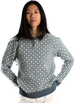 Produktbild von Fuza Wool of Denmark Damen Alma Wollpullover silver blue XXL