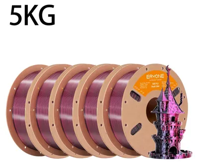 Image de Filament PLA – Filamento de soie bicolore pour imprimantes 3D – Bobine de 5 kg – Diamètre 1,75 mm – Tolérance dimensionnelle de ±0,03 mm – Enroulement parfait – Pour imprimantes 3D FDM – Noir et rose