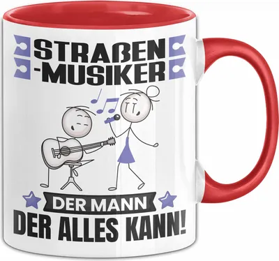 Produktbild von Straßenmusiker Tasse Geschenk für Straßenmusiker Der Mann Der Alles Kann Geschenkidee zum Geburtstag (Rot)