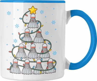 Produktbild von Trendation - Badminton Weihnachten Tasse Geschenk Badmintonspieler Geschenkidee Trainer Coach (Blau)