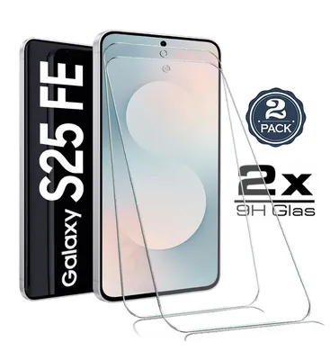 Produktbild von 2X Samsung Galaxy S25 FE - Panzerglas - Panzerfolie Schutzglasfolie Displayschutzglas Echt Glas Schutz Folie Display Glasfolie 9H 2 Stück