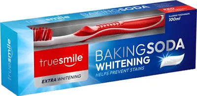 Produktbild von Truesmile | Zahnpasta - Extra Whitening - 100 ml - Minze - Mit Fluorid - Formel mit Natron - Zahnbürste im Set enthalten
