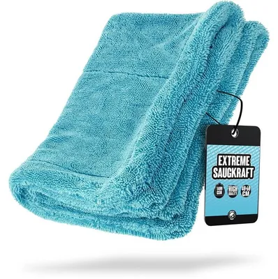 Produktbild von Nuke Guys Gamma Dryer L | Ultra saugstarkes Trockentuch 1400 GSM in Blau 40x60cm | Fusselfrei, abgerundete sanfte Fasern, kratzerfrei, groß | Premium Mikrofasertuch für Auto Motorrad Fahrrad