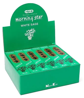Image de Encens Morning Star Sauge Blanche - 20 G Paquet De 12 Pcs
