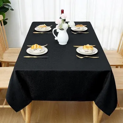 Produktbild von Polyester Tischdecke für Innen und Außen - 100 x 140 cm Schwarz