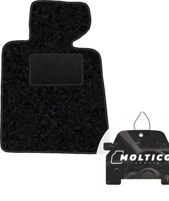 Produktbild von moto-MOLTICO Fahrer Fußmatte Auto Velours Fahrerseite Autoteppiche Schwarz Fahrermatte 1-teilig passend für BMW 3er E30 1982-1994