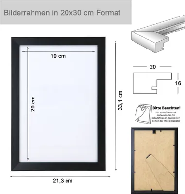 Produktbild von 3er 5er Pack Hekla Set Holzrahmen Foto Bilderrahmen Wanddeko Collage Poster Rahmen - Farbe: 3er Pack Braun | Format: 20x30