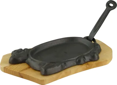 Immagine prodotto di Padella in ghisa a forma di manzo con sottopentola in legno 1 pezzo in un set