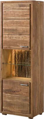 Produktbild von MASSIVMOEBEL24.DE Vitrine Akazie 58x40x180 natur lackiert BARK #102
