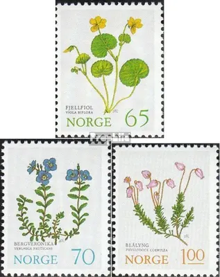 Produktbild von Briefmarken Norwegen 1973 Mi 671-673 (kompl.Ausg.) gestempelt Gebirgsblumen