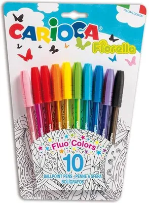 Produktbild von Carioca Fiorella, Clip, Stick-Kugelschreiber, Multi, 10 Stück(e)