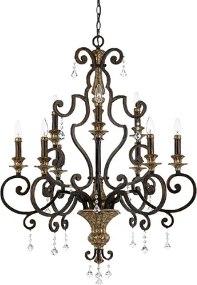 Zdjęcie produktu dla Casa Padrino żyrandol kryształ w stylu barokowym brąz / antyczne złoto Ø 81 x wys. 104 cm - Wspaniały żyrandol w stylu barokowym - Salon & żyrandol hotelowy - Meble w stylu barokowym - Oświetlenie w stylu barokowym