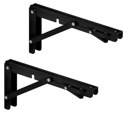 Produktbild von SOTECH Schwerlast-Klappkonsole 250 x 120 mm schwarz – Tragkraft 150 kg (1 Paar)