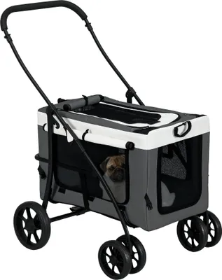Immagine prodotto di PawHut Passeggino per cani per cani di piccola taglia e miniatura, grigio Oxford