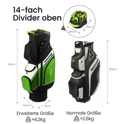 Produktbild von RAIKOU 14-Fach Golftasche – Dein perfekter Partner auf dem Golfplatz