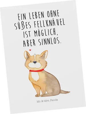 Produktbild von Mr. & Mrs. Panda Grußkarte Hund Glück - Weiß - Geschenk, Ansichtskarte, Ansichtskarten, Herz, Kunstkarten, Sprüche, Liebe, Postkarten, Corgie, Postkarte, Spruch