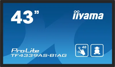 Produktbild von iiyama TF4339AS-B1AG, 108 cm (42.5"), 3840 x 2160 Pixel, 4K Ultra HD, LED, 8 ms, Schwarz