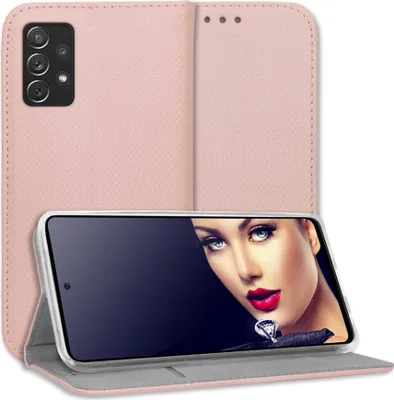 Produktbild von Bookstyle Schutzhülle Klapphülle Schutztasche Etui Cover für Samsung Galaxy A72 5G (6.7'') - Rosegold
