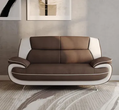 Produktbild von Kaiser Möbel Sofa 2-Sitzer, Stoff Kronos, Braun + Weiß, Palermo
