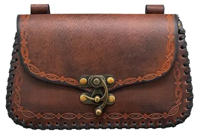 Produktbild von Gürteltasche aus Leder mit Flechtrand "Aelindra" - Braun