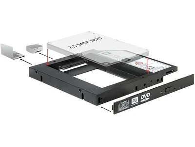 Image de DELOCK Cadre de montage 5,25" Slim pour disque dur 2,5" SATA