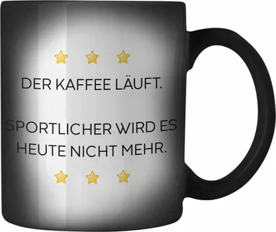 Produktbild von Trendation - Lustige Farbwechsel Zauber-Tasse mit Spruch für Frauen Männer Arbeit Büro Lustig Farbwechsel Zauber-Tassen Becher mit Sprüchen Kollegin Geschenk Sarkasmus Sport (Schwarz)