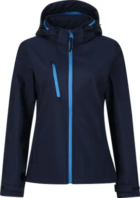 Image de Regatta - Veste softshell à capuche « Venturer » pour femmes FK2937 (46 DE) (bleu marine/bleu gris)