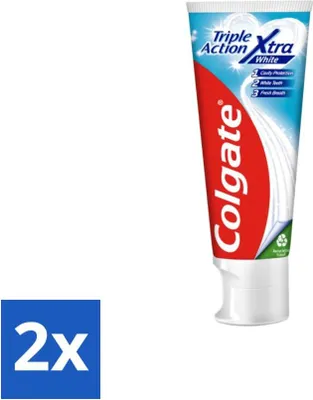 Obrázok produktu pre Zubná pasta Colgate Triple Action Xtra White 75 ml - hodnotné balenie - 2 kusy