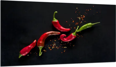Produktbild von Herdabdeckplatte Glaskeramikkochfeld-Abdeckung Spritzschutz Glas 90x52 Chilli
